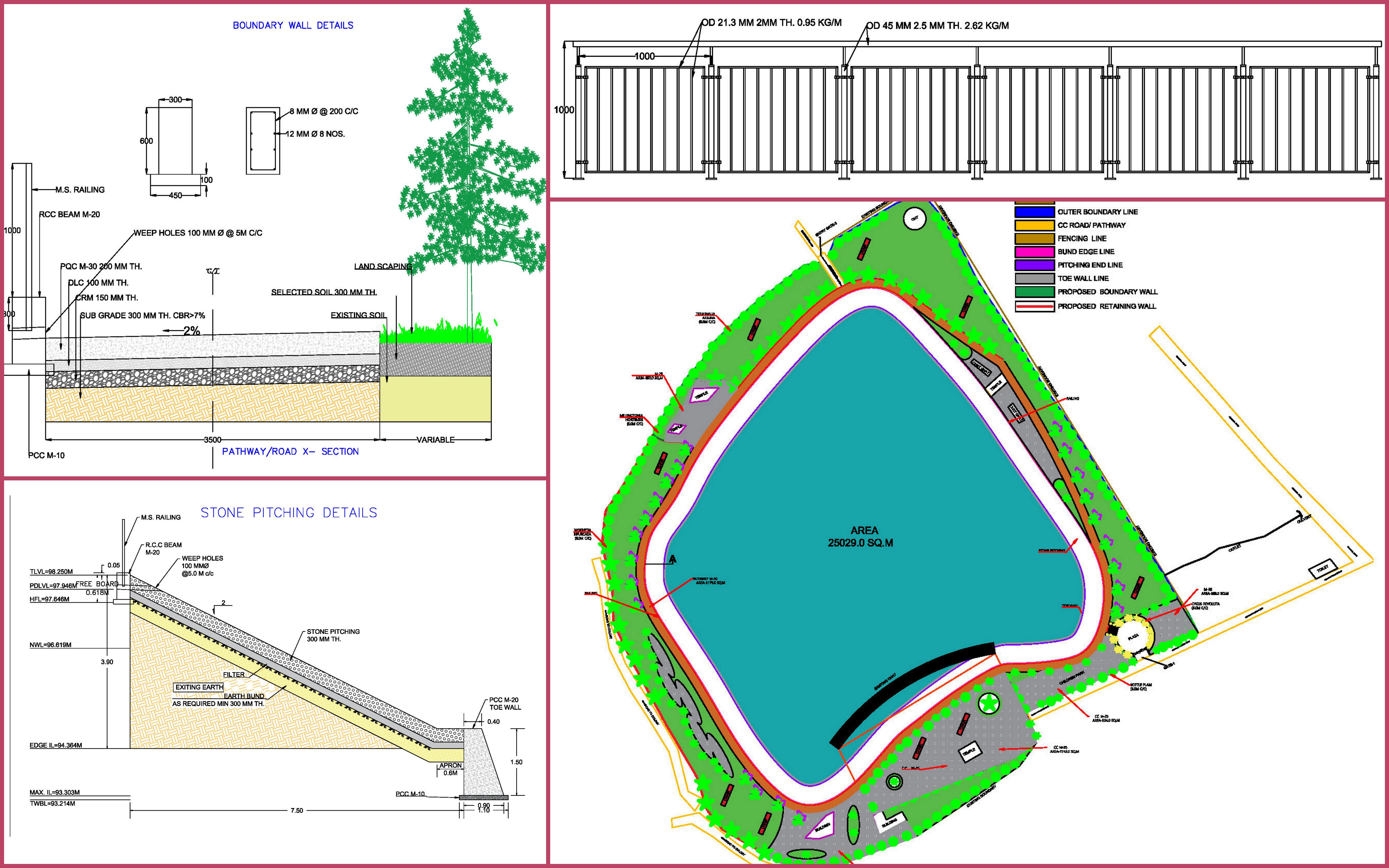 Lake Construction Details in AutoCAD DWG Format